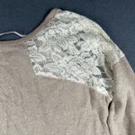 Miss Me  Sweater Womens S Beige Lace Sequins Embellished Crew Neck Long Sleeve Photo 14