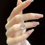 Round Powder Crystal Necklace Photo 1