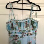 Hutch Anthropologie  Ruched Satin Tropical Beach Wide Leg Jumpsuit Size 4 Photo 4