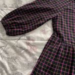 Madewell  plaid flannel pink black raglan button front shirt dress w/pockets 0 Photo 8