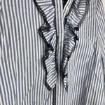 Karl Lagerfeld  Blouse Size S Women's Collared Ruffle Bell Sleeve Button Down Photo 2