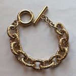 Vintage chunky Gold Chain Bracelet with toggle Photo 0