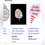 “Sweeter Than You” Cotton Candy Enamel Pin Pink Photo 6