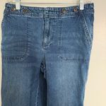 Talbots Dark Blue Jeans 6 Petite Wide Leg Photo 1