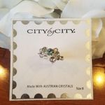 City by City Rhinestone Silver Ring Size 8 Photo 2