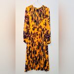 Jason Wu Collection Sunburst Pleated Chiffon Orange Purple Midi Dress NWT Photo 2