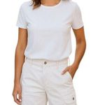 NEW Jeanstar White CAPRI DENIM PANT Women's 12 Cargo Style Jean Pockets Tie Hem Photo 0