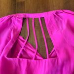 Lilly Pulitzer  Blouse Medium Hot Pink 100% Silk with Keyhole Back Design Photo 8