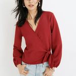 Madewell Texture And Thread Crepe Wrap Top Photo 0