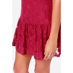 Lulus 💕LULU*S💕 OTHERS FOLLOW Berry Red Lace Dress Photo 3
