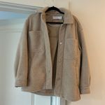 Bershka Sherpa fleece shacket jacket beige oversized Photo 0