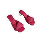 Open Edit  Cleo Sandal Size 8 M Neon Pink Barbie Kitten Block Heel 80s Slip On Photo 1