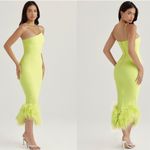 House Of CB  ‘Alessia’ Lime yellow neon Midi Dress NWOT‎ size M Photo 14