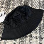 ZARA Black Waxed Faux Leather Bucket Hat Photo 5