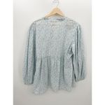 Studio West  Apparel Top Women Large Blue White Button Front Boho Peasant Tunic Photo 1