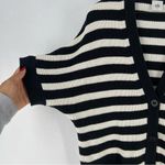 CAbi  Whistle Cardigan‎ Striped Button Front V-Neck Relaxed Dolman Sleeve Pockets Photo 4