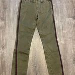 Anthropologie Relaxed Chino Pant Olive Green Orange Navy Racing Stripe Size 27 Photo 0