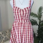 ZARA Red Gingham Checkered Sweetheart Dress Size M Photo 2