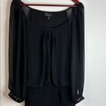 Dress Barn Elegant Black Sheer Long-Sleeve Dress with Sequin Cuffs — Size 20 Photo 2