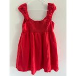 Solai Mini Dress Womens Large Cherry Red Linen Preppy Beachy‎ Coastal Resortwear Photo 1