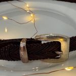 The Limited Vintage  Dark Brown Braided Belt with Gold Buckle Photo 1