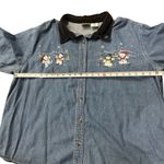 Vintage women’s nutcracker plus size 24w denim christmas button up Blue Photo 3