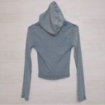 BDG Urban Outfitters  Women's Small Light Blue Ribbed Pullover Hooded Sweatshirt Photo 6
