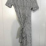 Tory Burch Gray Printed Ivette 100% Silk Jersey Short Sleeve Wrap Dress XS Photo 6