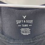 American Eagle  women's black soft & sexy crocheted lightweight stretch tank top Photo 3