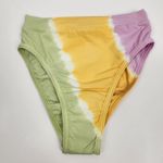 l*space L* Frenchi Bikini Bottom in Tie Dye Purple Yellow Green Size Large Photo 0
