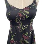 Urban Outfitters  Mikayla Floral Midi Dress Cat Print‎ Satin Black Size Small Photo 4