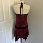 DEADSTOCK Y2K RED AND BLACK‎ WHAT'S HOT GLITTERY ASYMMETRICAL MIDI DRESS Size L Photo 1