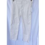 Frank & Eileen Wicklow The Italian Chino Cropped Raw Hem White Twill Pants 0 Photo 4
