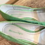 Etienne Aigner  Digit Wedges Shoes Bow Detail Fabric Green Women’s Size 8 Cork 2” Photo 1