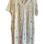 WBQ Floral Nightgown/PJ Short Sleeve‎ Sleepwear Dress Size Sm Pockets NWT White Photo 0