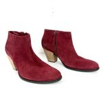 Ecco  Shape 55 Western Ankle Boots Hydromax Side Zip Red Suede Block Heel Size 40 Photo 4