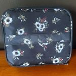 Floral Travel Organizer Pouch Black W/White & Berry Blooms | Makeup, Toiletry Photo 0