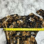 ZARA  Long Sleeve Chain Floral Print Large Button V Neck dress black gold size XS Photo 5