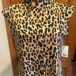 Nine West Size Large Leopard Print Mock Neck Tank Top New NWT SZ L Photo 0