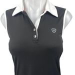 Limited Sports Black White Sleeveless Polo Tennis Gold Athletic Mini Dress Sz S Photo 2