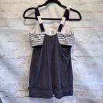 Lululemon Shirt Womens 8 Run Back On Track Tank Top Blue White Athletic Photo 4