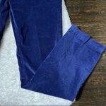 Soft Surroundings  Navy Blue Velvet Straight Leg Pants Size 6 Photo 5