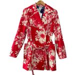 NWT Austin Reed Red Floral Retro Luxe Belted Double Breasted Blazer Jacket M Size M Photo 1