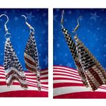 Handmade New American Flag Earrings Drop Dangle Stars Stripes Patriotic July 4 Ve… Photo 5