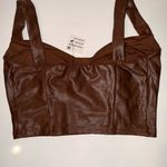 Naked Wardrobe 🤎Drip Bustier crop top brown NWT SMALL Photo 10