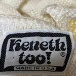 Keneth Too Multicolor Knit Colorblock Short Sleeve Crew Neck Sweate Top Size S White Photo 2