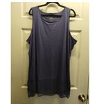 LOGO By Lori Goldstein LOGO Layers by Lori Goldstein Plus Size 2X Blue Tank Broomstick Hem Tunic Top Photo 1