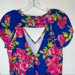 Mabel  Blue Floral V-Neck Mini Dress. Size XS Photo 4