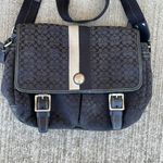 Coach  MINI Messenger Bag Canvas Black Blue Travel Photo 1