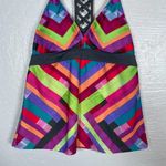 Title Nine Women S Multi Colored Tankini Swim Top Racerback Padded Beach Summer Photo 1
